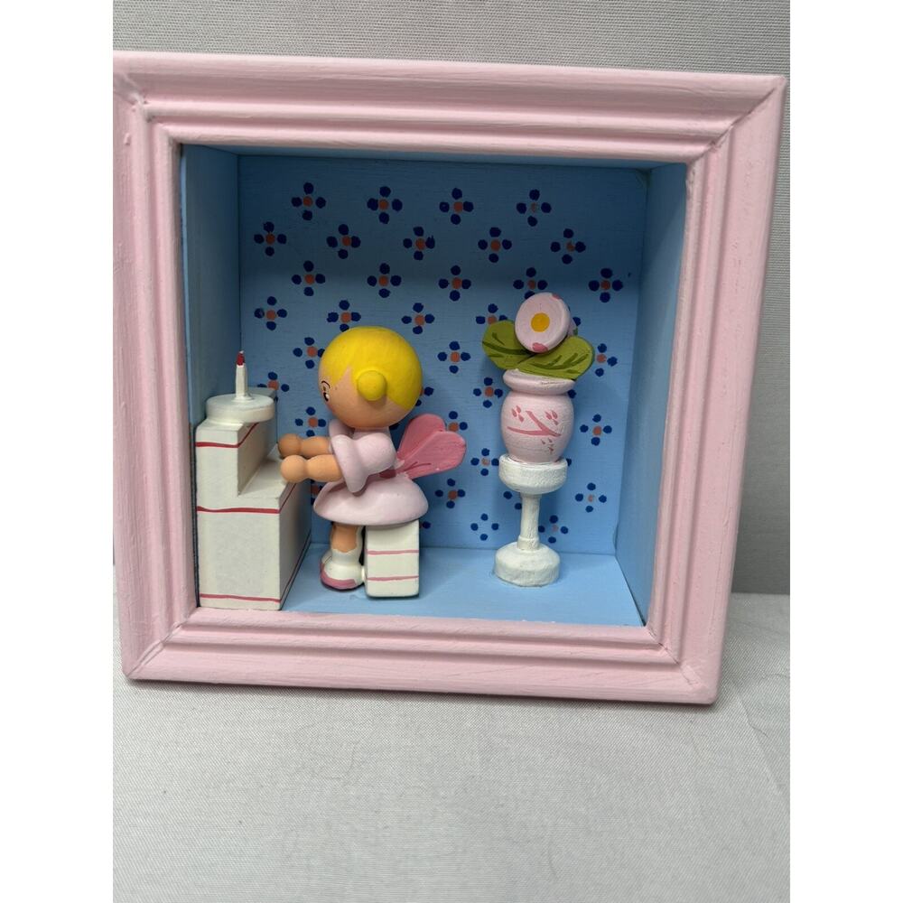 Vintage Hand Painted Nursery Decoration Charms Heartline Italy W/ Box. Cute!